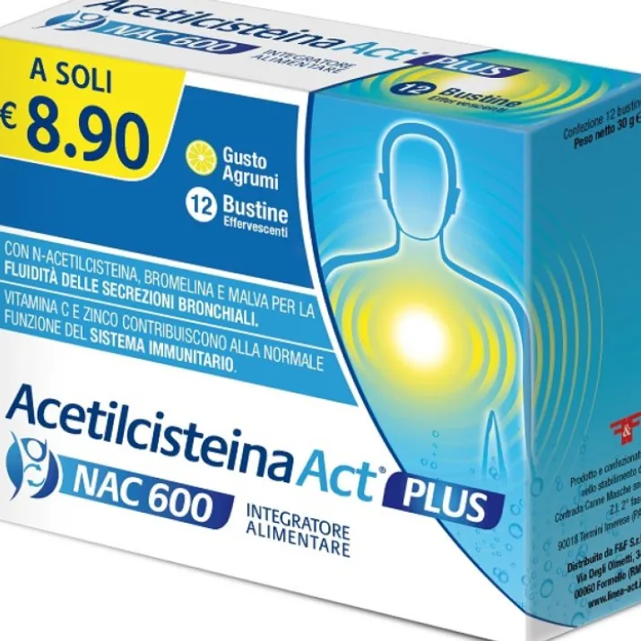 ACETILCISTEINA ACT 600 PLUS12B