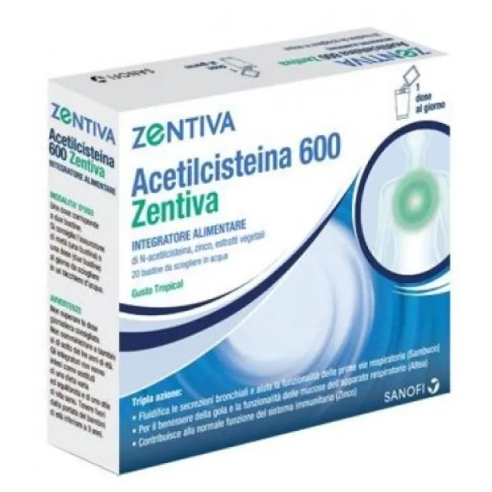 Acetilcisteina 600 Zentiva 10 Bustine