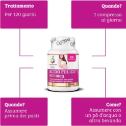 Acido Folico 400Mcg Colours Of Life® Optima Naturals 120 Compresse