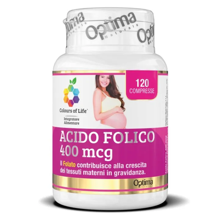 Acido Folico 400Mcg Colours Of Life® Optima Naturals 120 Compresse