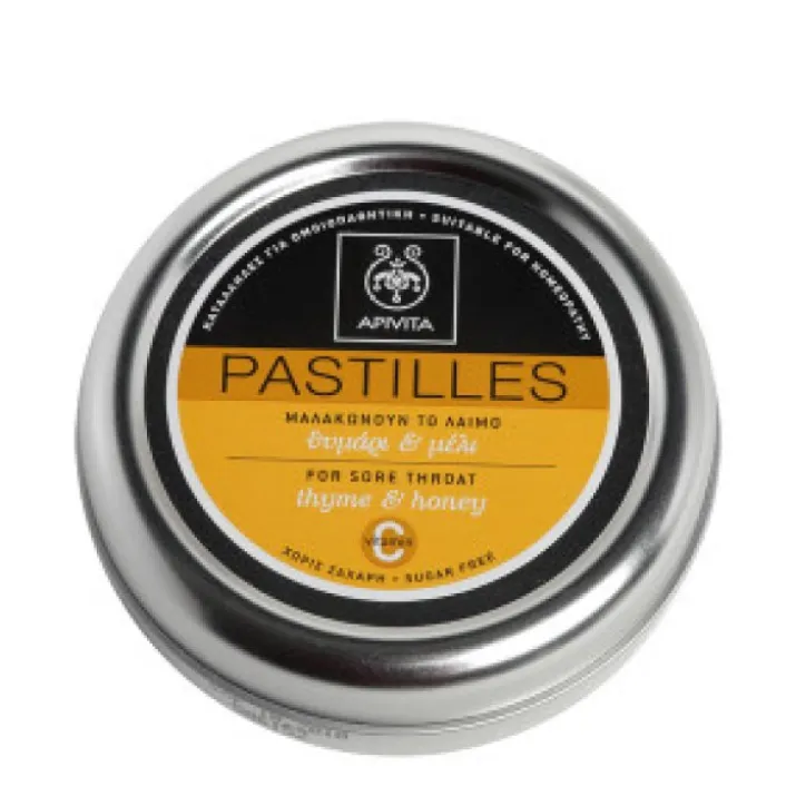 Apivita Pastiglie per Mal di Gola e Tosse con Miele e Timo 45g