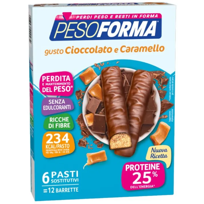 Barrette Cioccolato e Caramello Pesoforma 12 Barrette