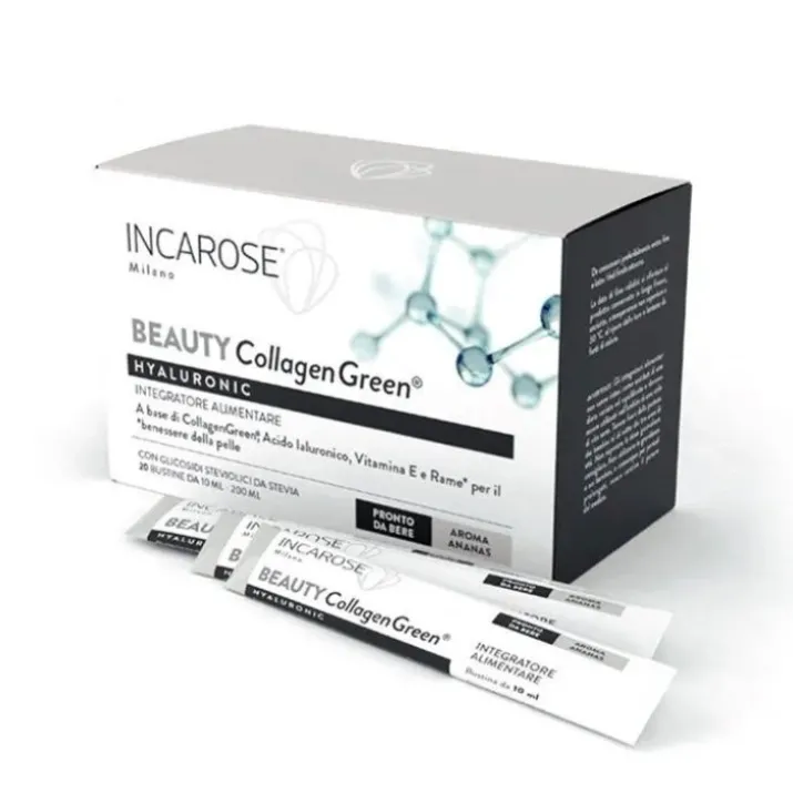 Beauty Collagen Green Hyaluronic Incarose 20 Stick Pack
