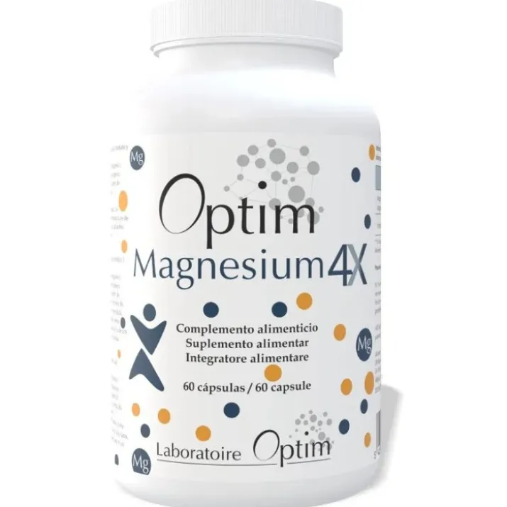BIONOTO SPRL Optim Magnesium 4x: Integratore Alimentare, 60 Capsule