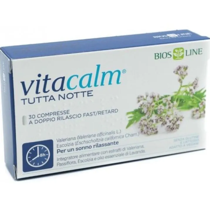 Bios Line Vitacalm Tutta Notte Fast/Retard Senza Glutine 30 Compresse