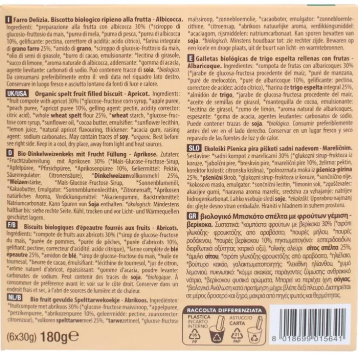 Break & Bio Farro Delizia All'Albicocca Probios 6x30g