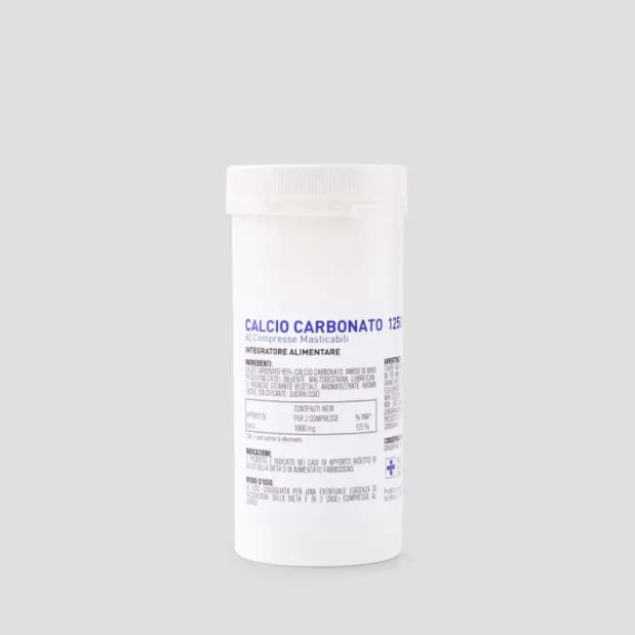 Calcio Carbonato 1250mg Olcelli 60 Compresse Masticabili