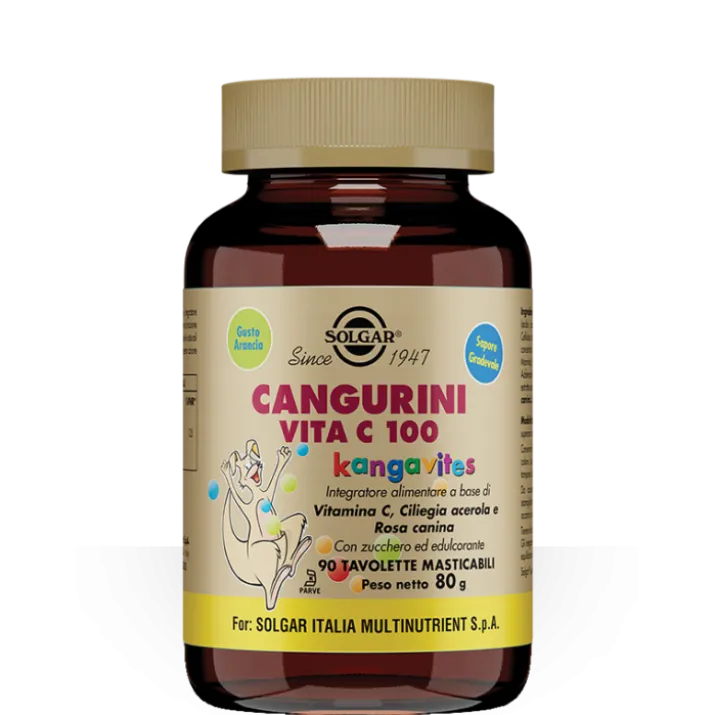 Cangurini Vita C 100 Solgar 90 Tavolette Masticabili