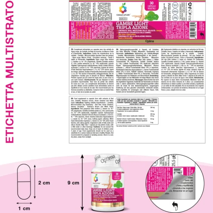 Colours Of Life Gambe Light Tripla Azione Optima Naturals 30 Capsule