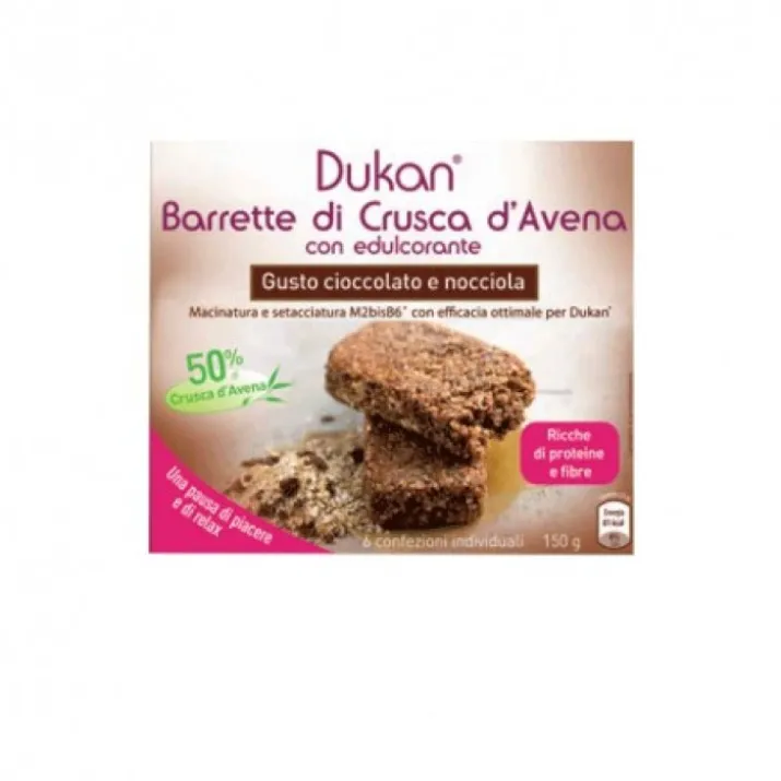 Dukan Barretta Di Crusca D'Avena Ciocciolato Nocciola 150g