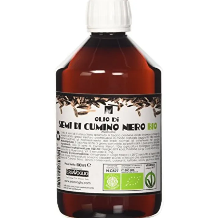 Erbavoglio Olio Di Semi Di Cumino Nero Biologico 500ml