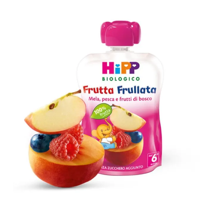 Hipp Frutta Frullata Mela Pesca E Frutti Di Bosco Biologico 90g