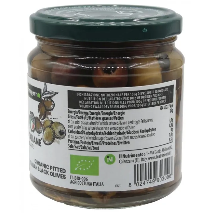 Il Nutrimento Olive Denocciolate Nere 280g