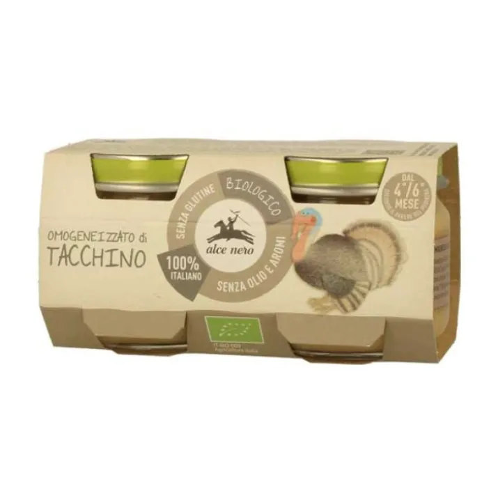 Omogeneizzato Di Tacchino Biologico Alce Nero 2x80g