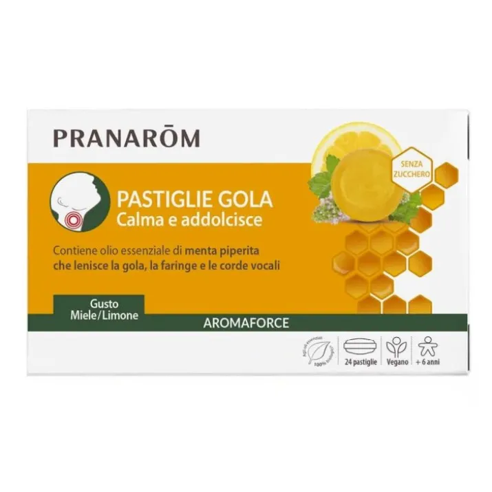 Pastiglie Gola Miele/Limone Senza Zucchero PRANARÕM 24 Pastiglie