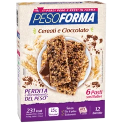 Pesoforma Barrette Ai Cereali E Cioccolato 6 Pasti 12 Barrette