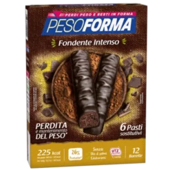 Pesoforma Pasto Sostitutivo Barrette Double Dark Cioccolato Fondente Intenso 12 Barrette