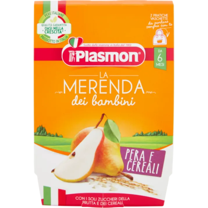 Plasmon La Merenda Dei Bambini Pera E Cereali 2x120g