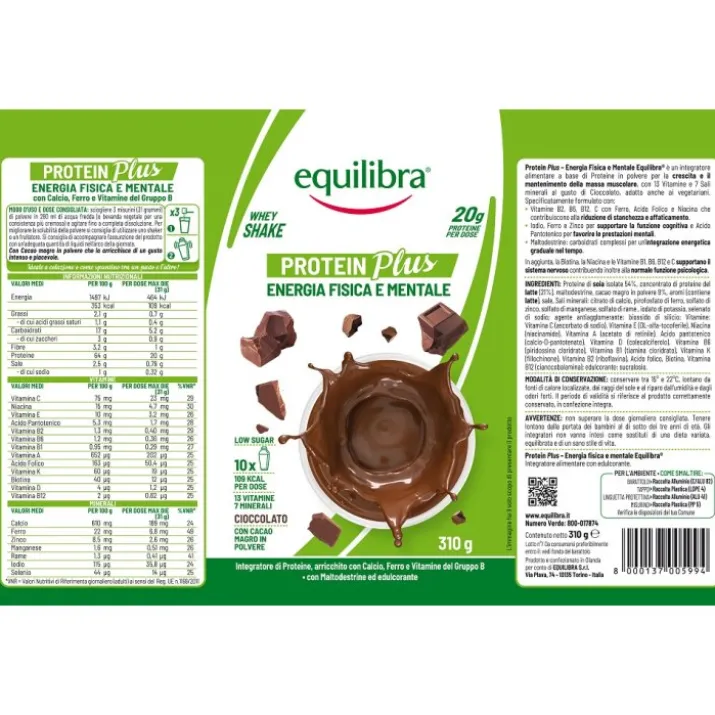 Protein Plus Shake Cioccolato Equilibra® 310g