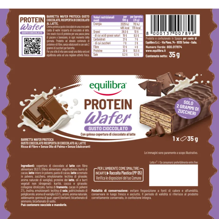 Protein Wafer Gusto Cioccolato Equilibra 35g